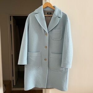 A.P.C. Sky Blue Wool Coat in size 36